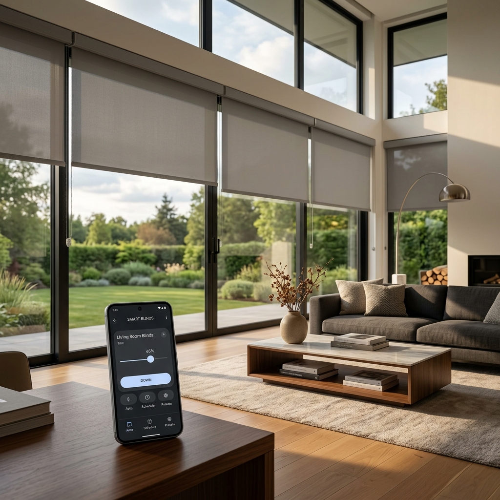 Smart Motorized Roller Blinds - View 1